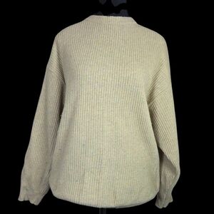 Regata Men's Cream Ribbed Virgin Wool Blend Crewneck Sweater Size XL